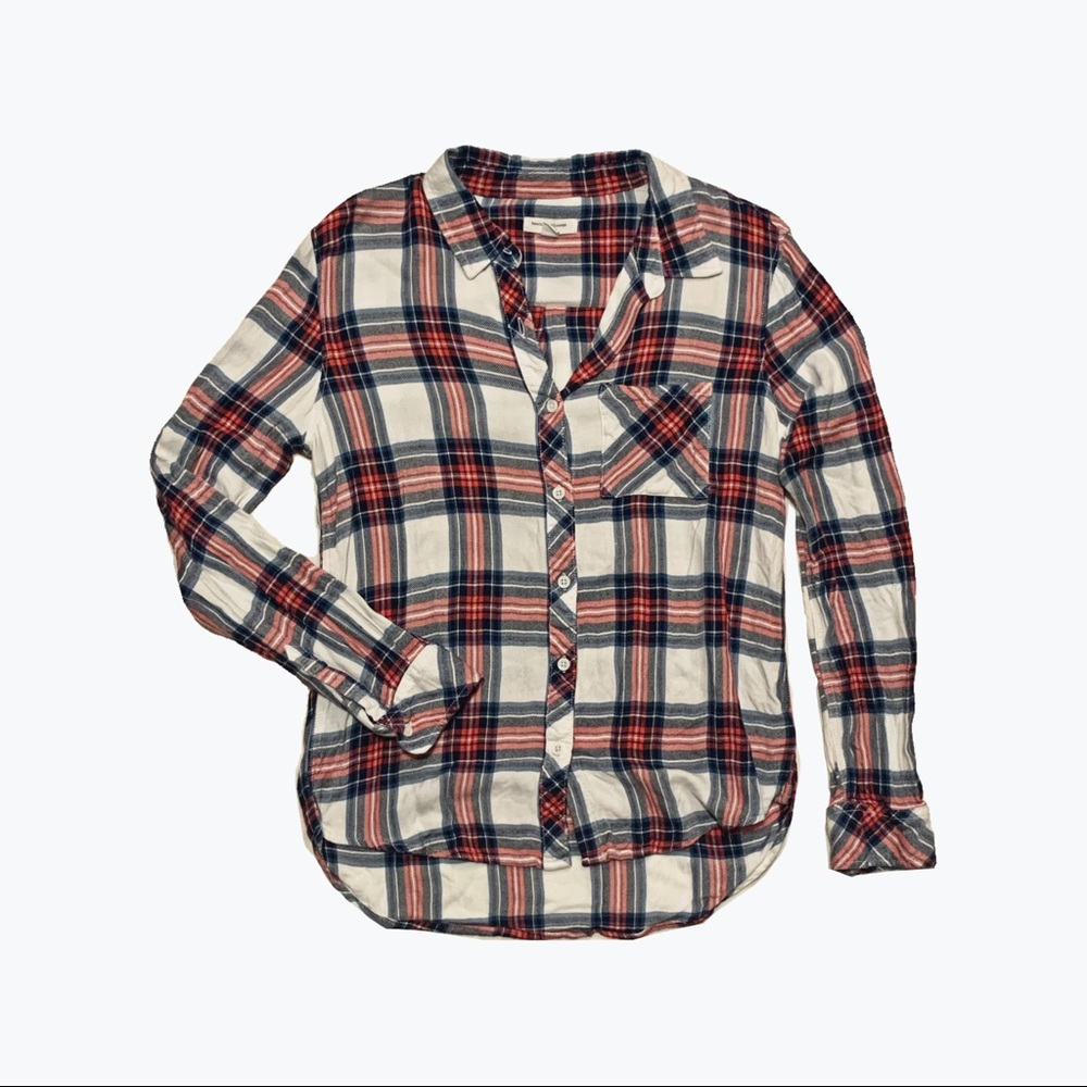 Plaid long sleeve button up